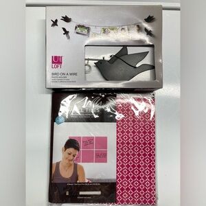 Umbra Black Bird Photo Holder and Pink Wall Tiles Dry Erase - Set of 2 Items